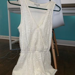 Cream American Eagle Lace Romper